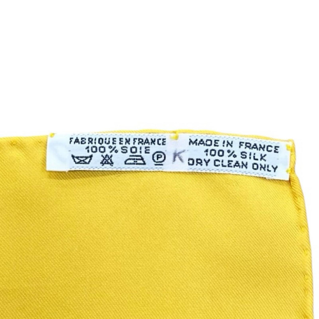 Hermes Carre 90 Grands Fonds Silk Yellow Red Scarf — view 7