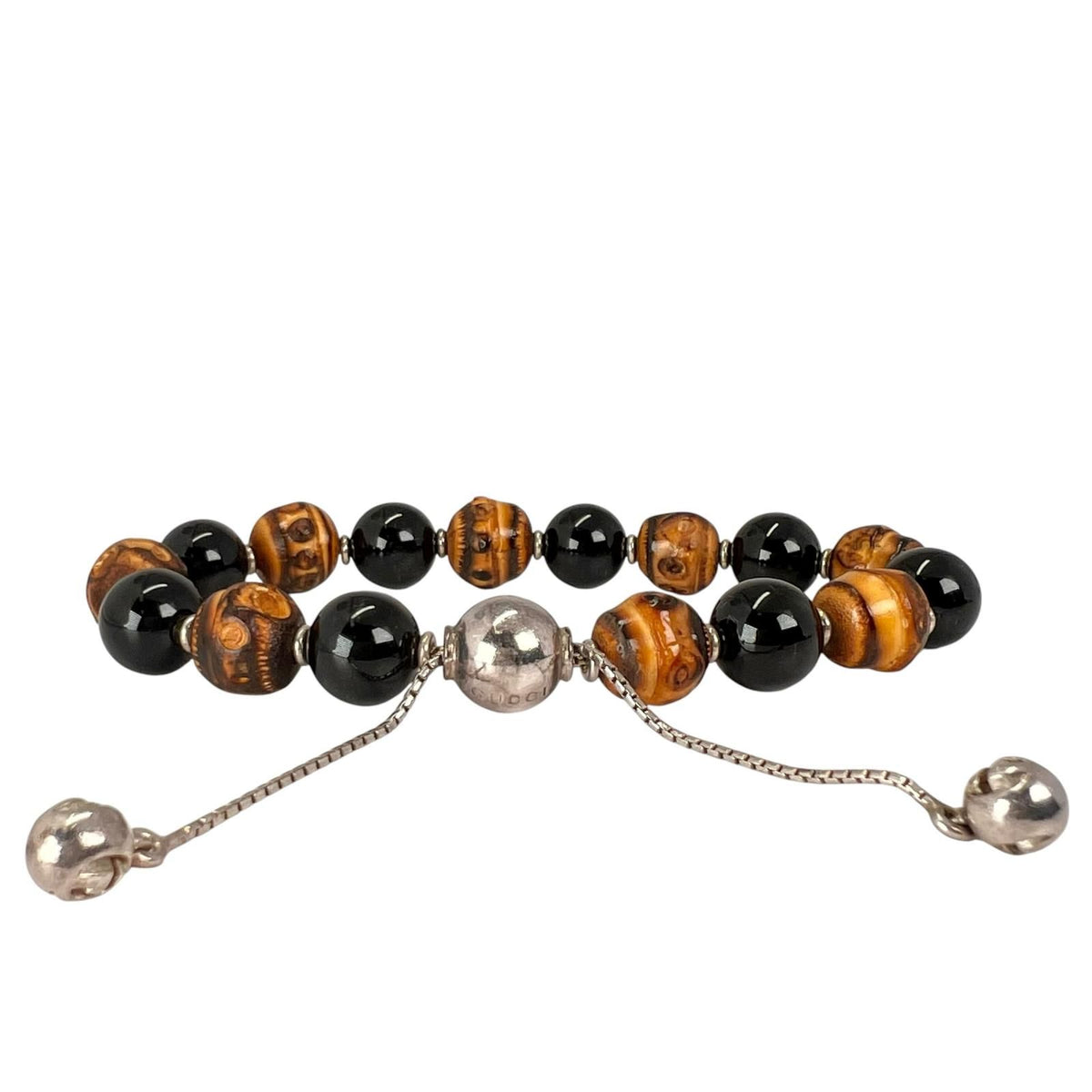 Gucci Bamboo Onyx Brown Black Bracelet Silver — view 3