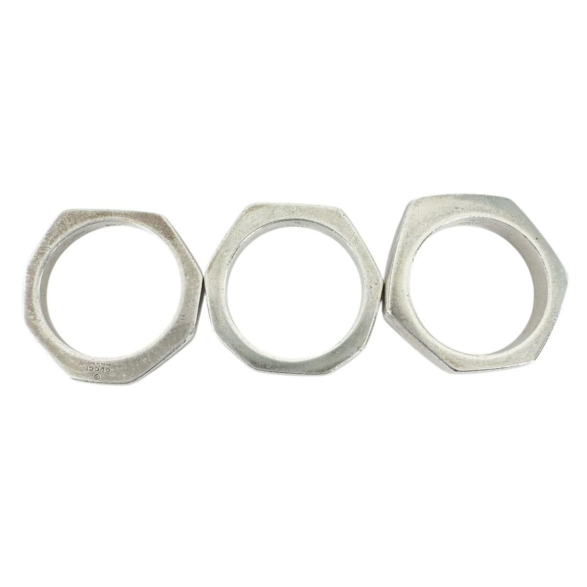 Gucci Hexagon Triple Silver Ring — view 2