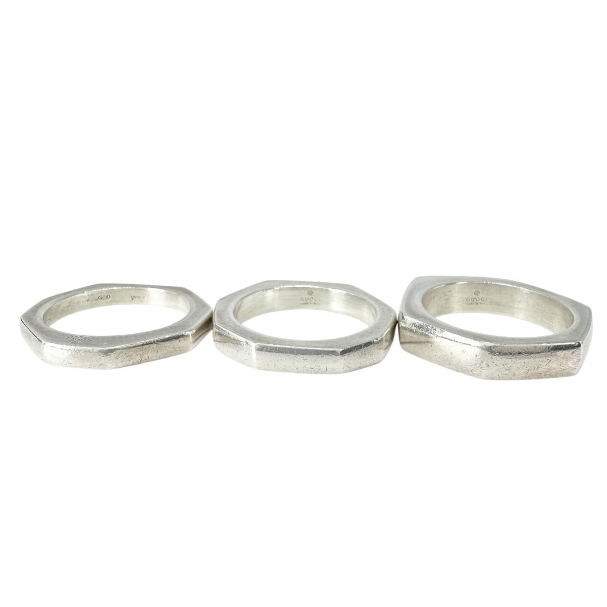 Gucci Hexagon Triple Silver Ring — view 3