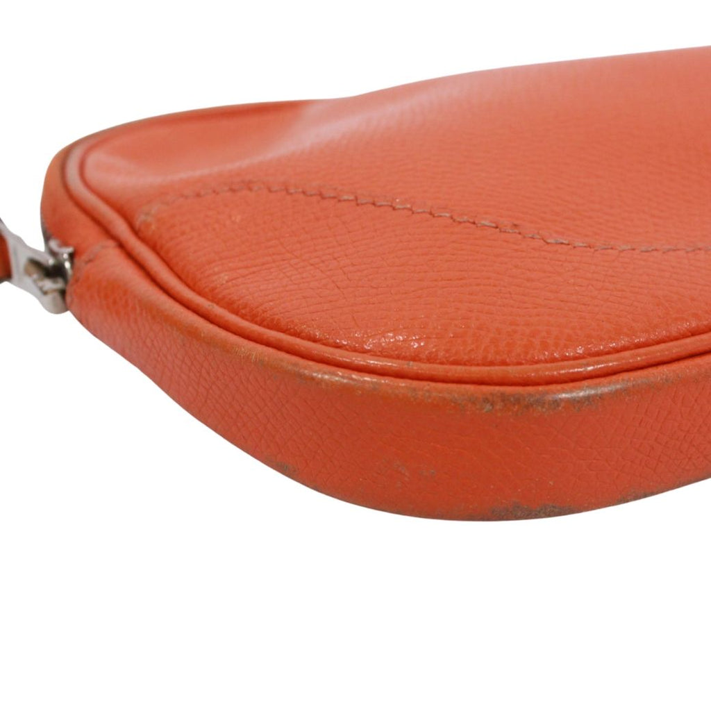 Hermes Shoulder Veau Epsom Orange Pouch Silver — view 6