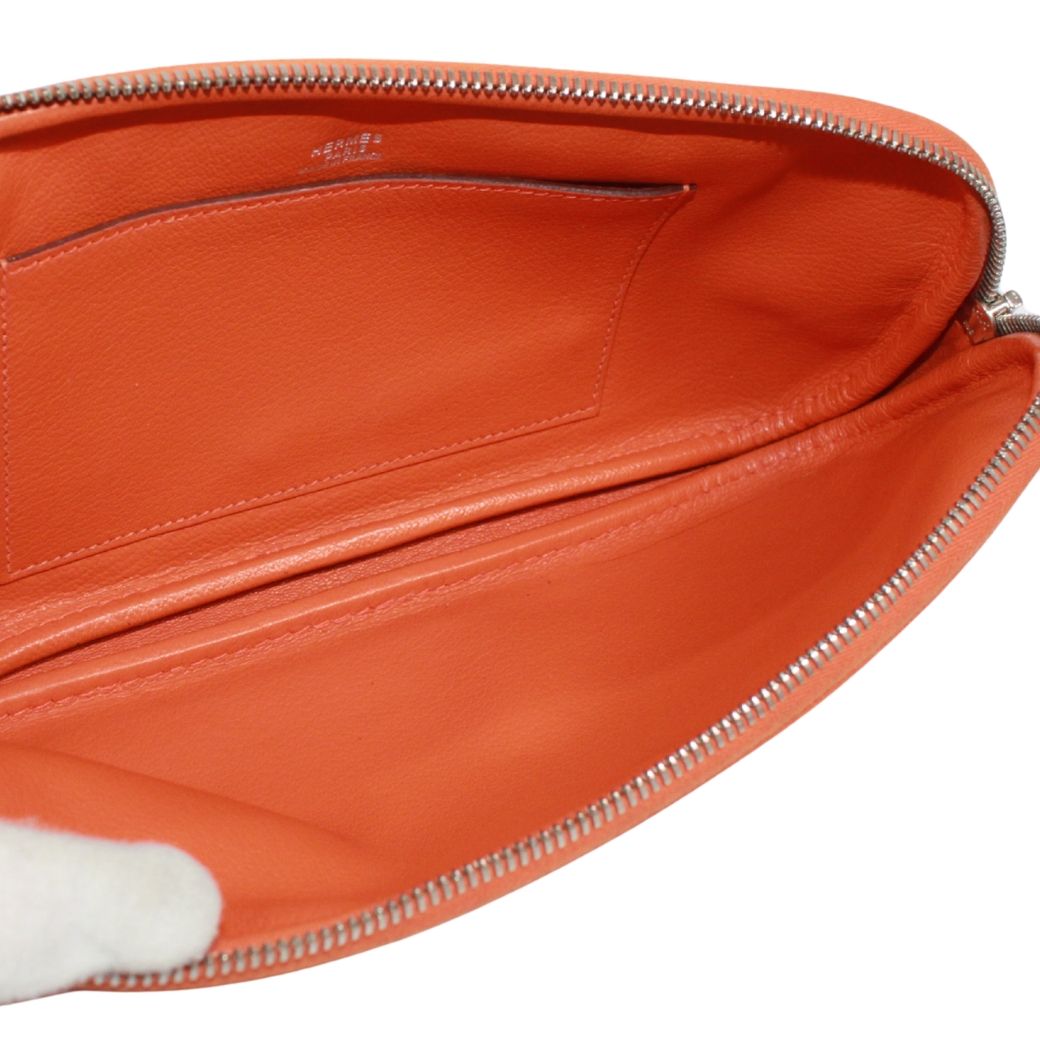 Hermes Shoulder Veau Epsom Orange Pouch Silver — view 7