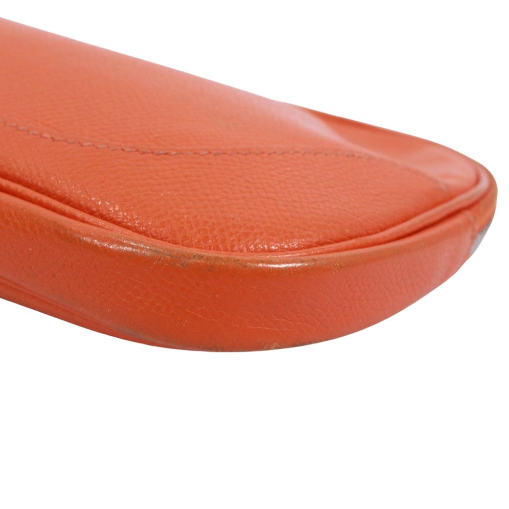 Hermes Shoulder Veau Epsom Orange Pouch Silver — view 5