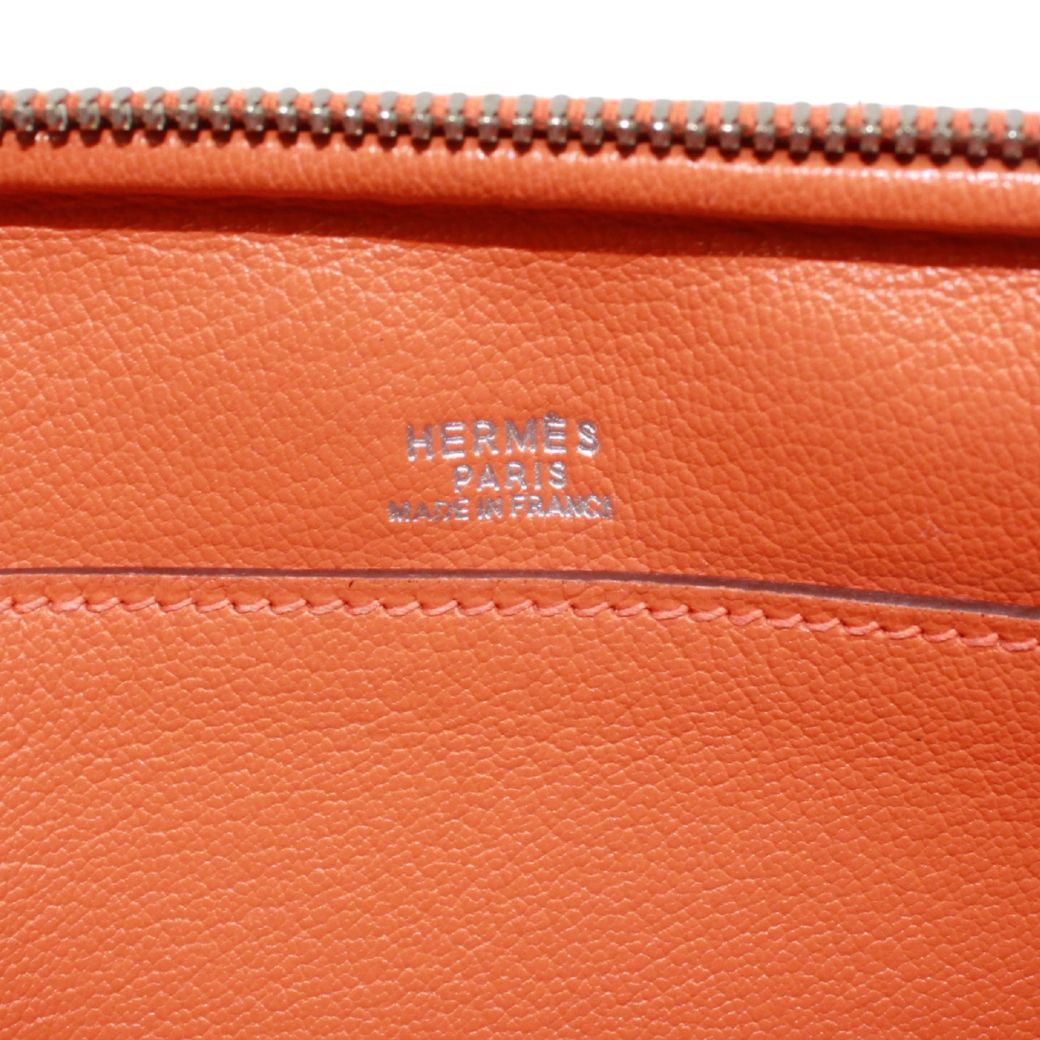 Hermes Shoulder Veau Epsom Orange Pouch Silver — view 8