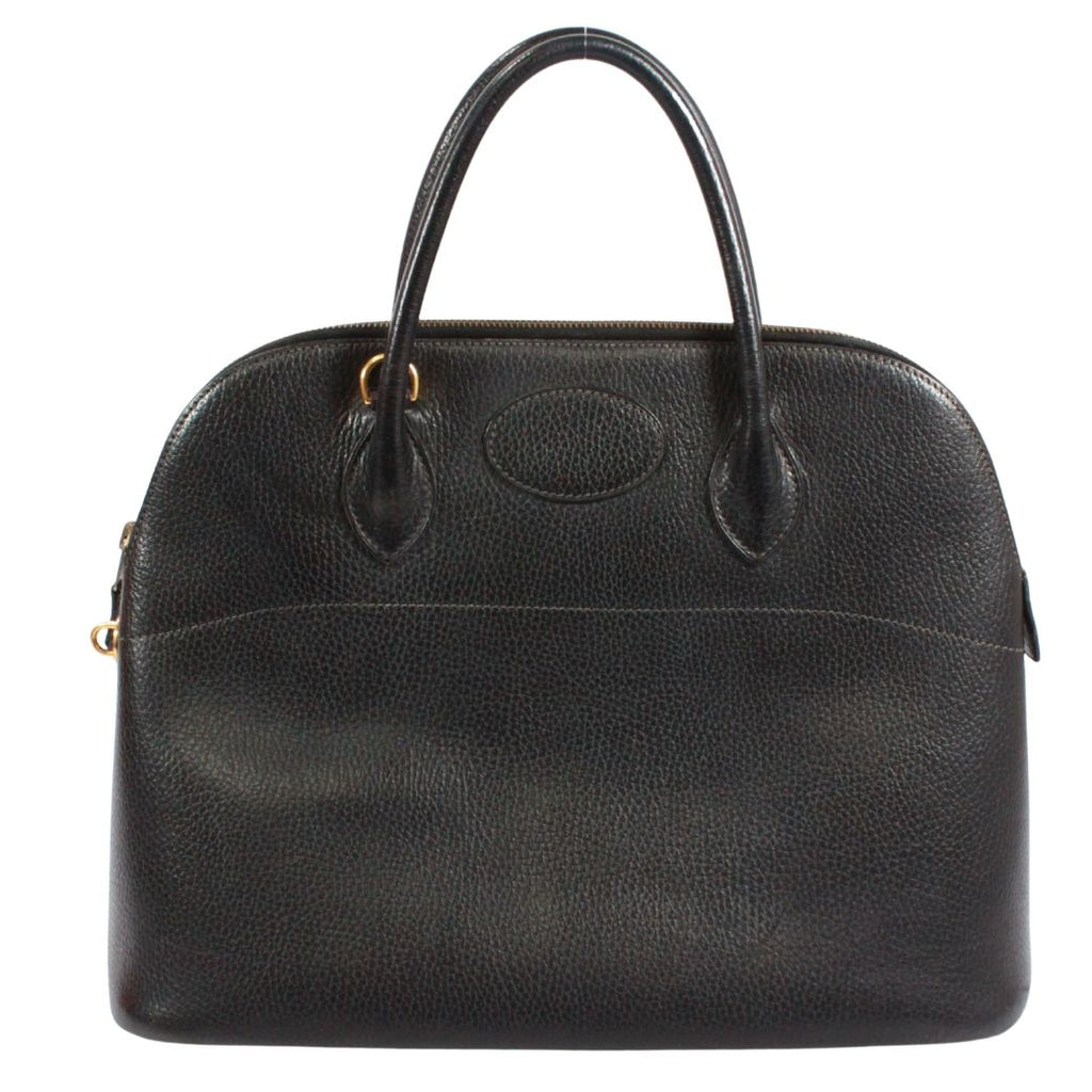 Hermes Bolide 35 Ardennes Black Handbag Gold