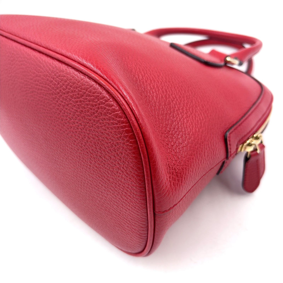 Gucci Interlocking G 2-Way Shoulder Leather Red Handbag Gold — view 7