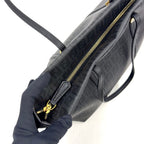 Fendi Zucchino Pattern Mini Leather Black Tote Bag Gold — view 8