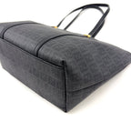 Fendi Zucchino Pattern Mini Leather Black Tote Bag Gold — view 7