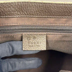 Gucci GG Canvas Leather Dark Brown Beige Shoulder Bag Silver — view 4
