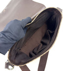 Gucci GG Canvas Leather Dark Brown Beige Shoulder Bag Silver — view 3