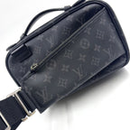 Louis Vuitton Bum Bag Monogram Eclipse Leather Black Silver — view 6