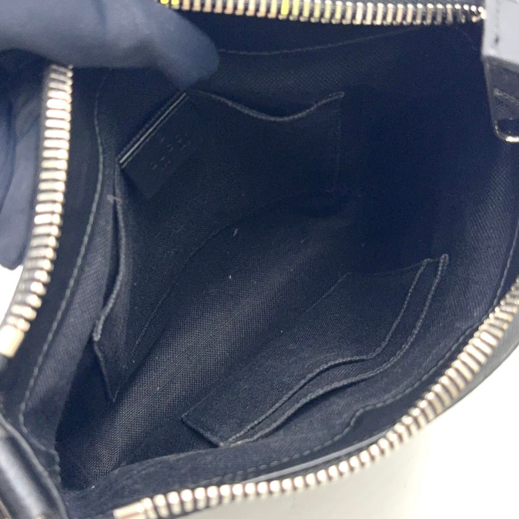 Gucci GG Supreme Small Messenger Bag Leather Navy Black Red Silver — view 3
