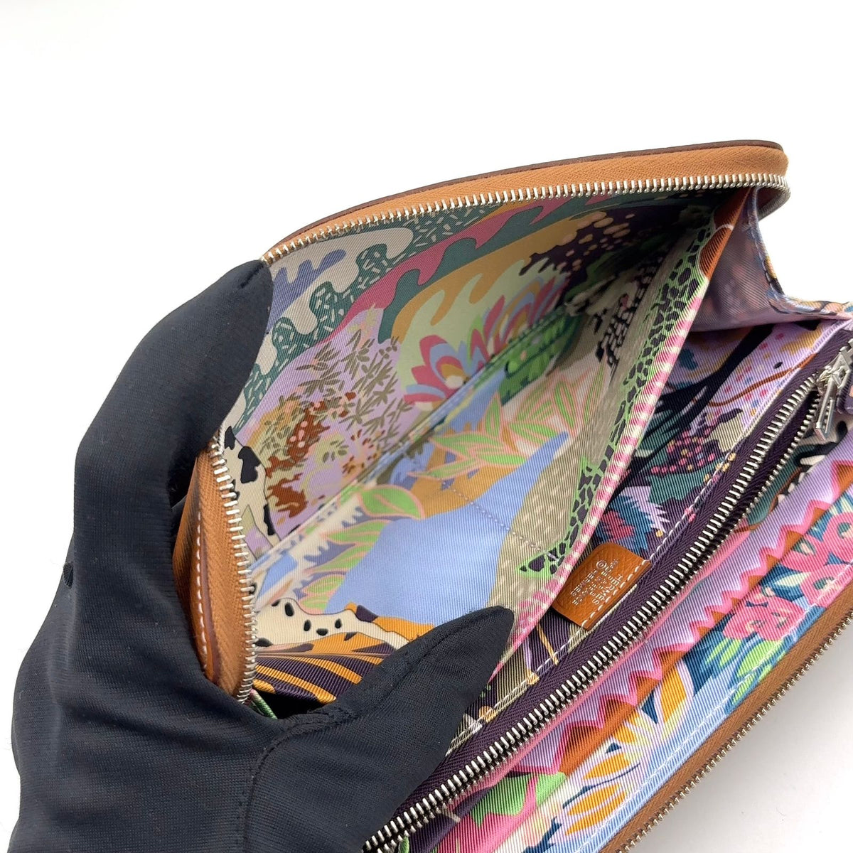 Hermes Azap Long Silk'in Veau Epsom Brown Wallet Silver — view 8