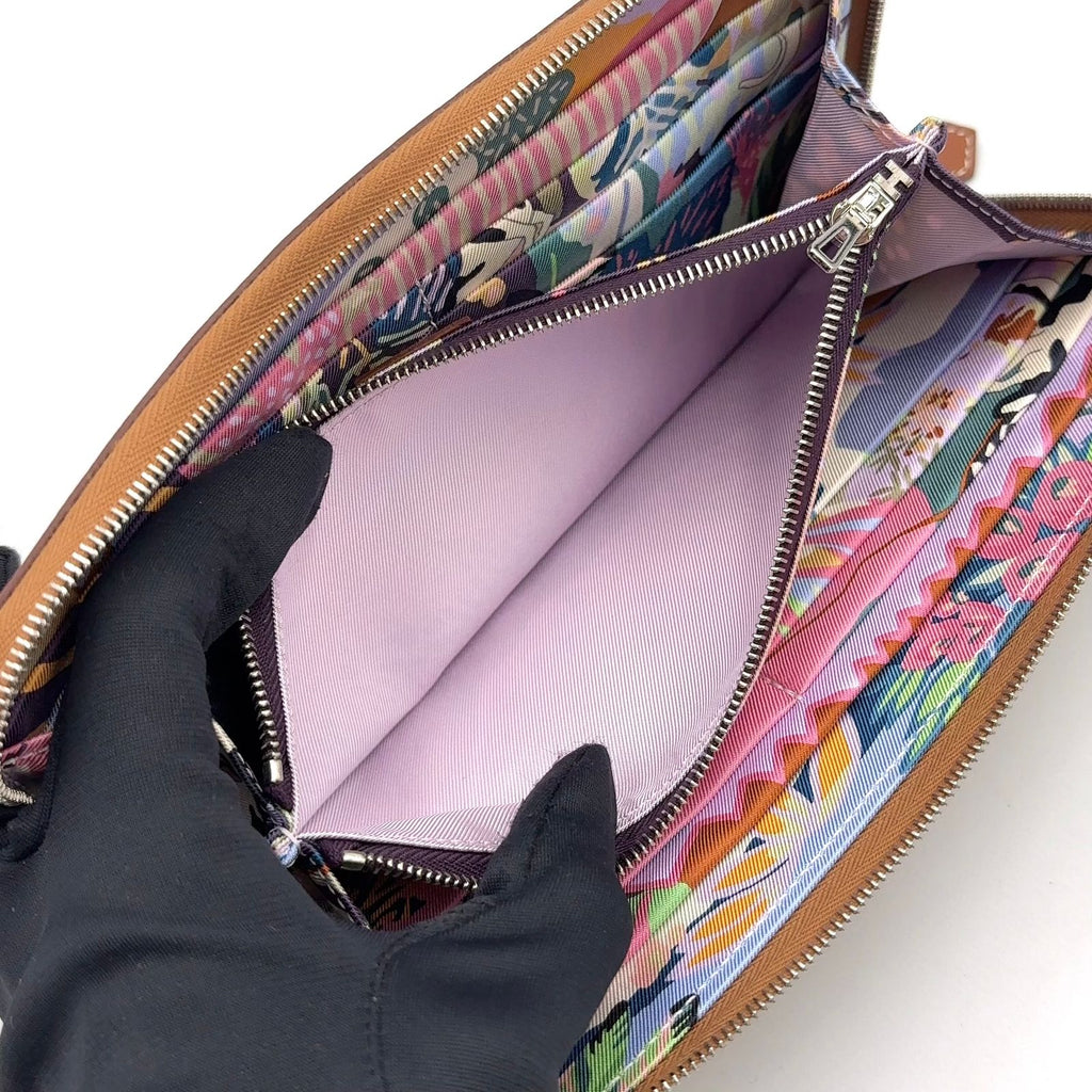 Hermes Azap Long Silk'in Veau Epsom Brown Wallet Silver — view 7