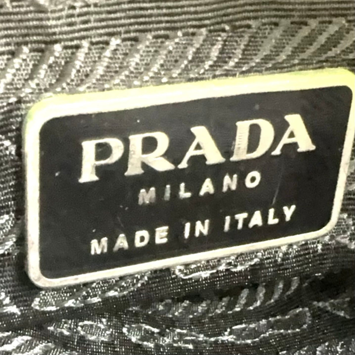 Prada Chain Nylon Black Tote Bag Silver — view 4