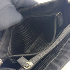 Prada Chain Nylon Black Tote Bag Silver — view 6