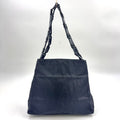 Prada Chain Nylon Black Tote Bag Silver