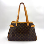 Louis Vuitton Batignolles Horizon Monogram Leather Brown Light Tote Bag Gold