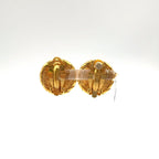 Chanel Pearl Motif Circle Faux Off White Gold Earrings — view 3