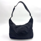 Prada Tessuto Nylon Leather Black Bag Silver
