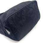 Prada Tessuto Nylon Leather Black Bag Silver — view 5