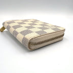 Louis Vuitton Zippy Coin Purse Damier Azur Leather White Gold — view 5