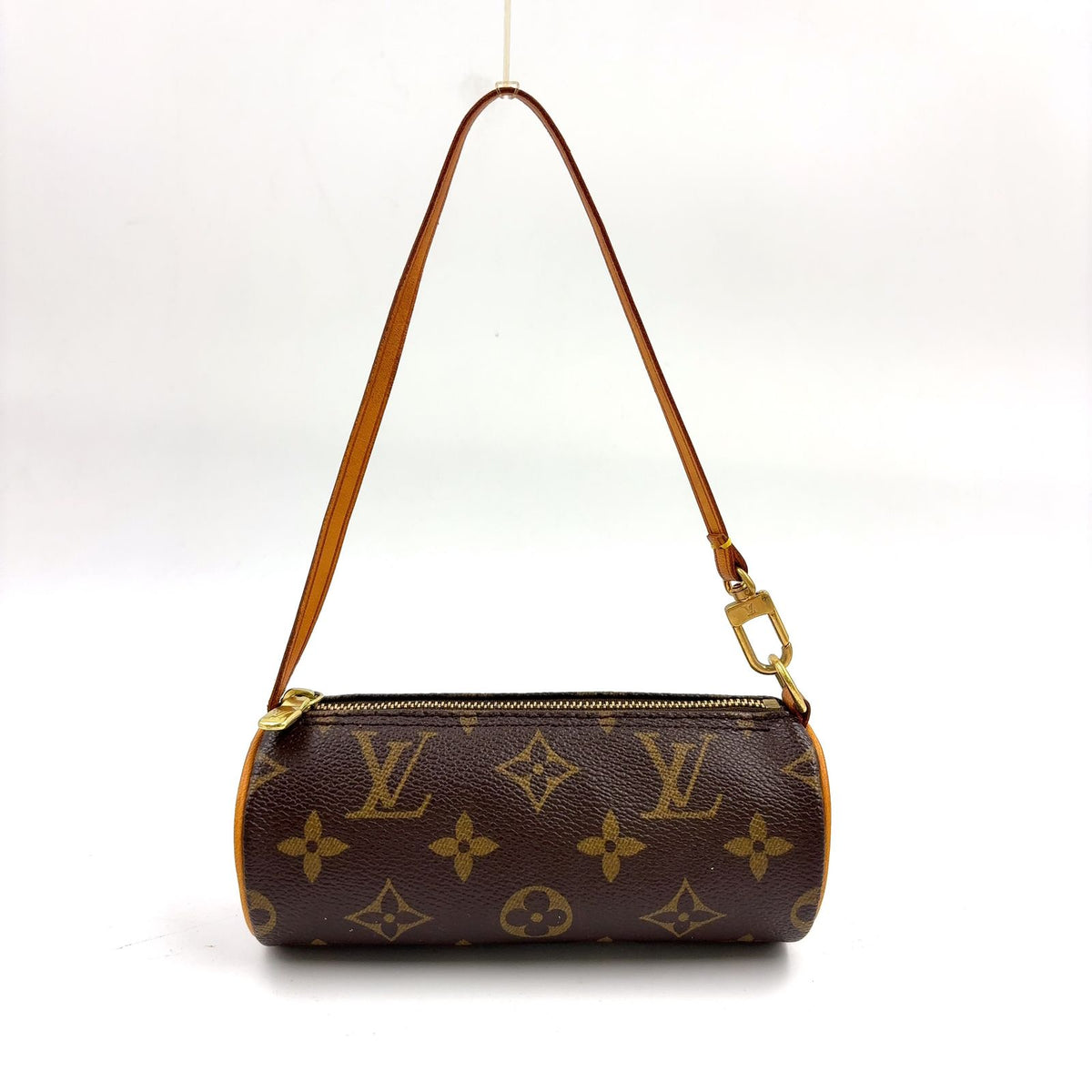 Louis Vuitton Papillon Pouch Leather Brown Light Gold