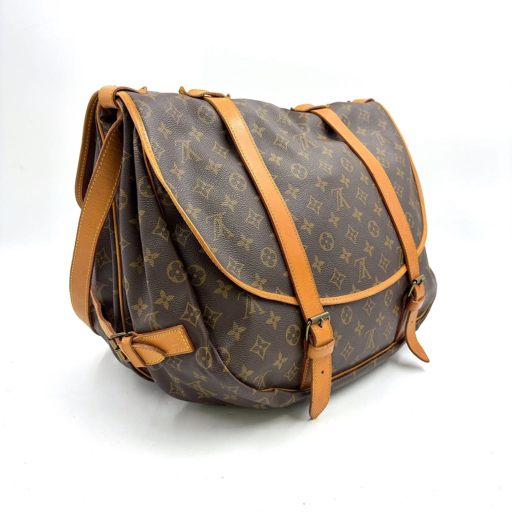 Louis Vuitton Saumur 43 Monogram Leather Brown Light Shoulder Bag Gold — view 2