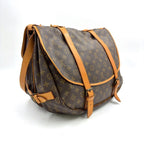 Louis Vuitton Saumur 43 Monogram Leather Brown Light Shoulder Bag Gold — view 2
