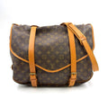 Louis Vuitton Saumur 43 Monogram Leather Brown Light Shoulder Bag Gold