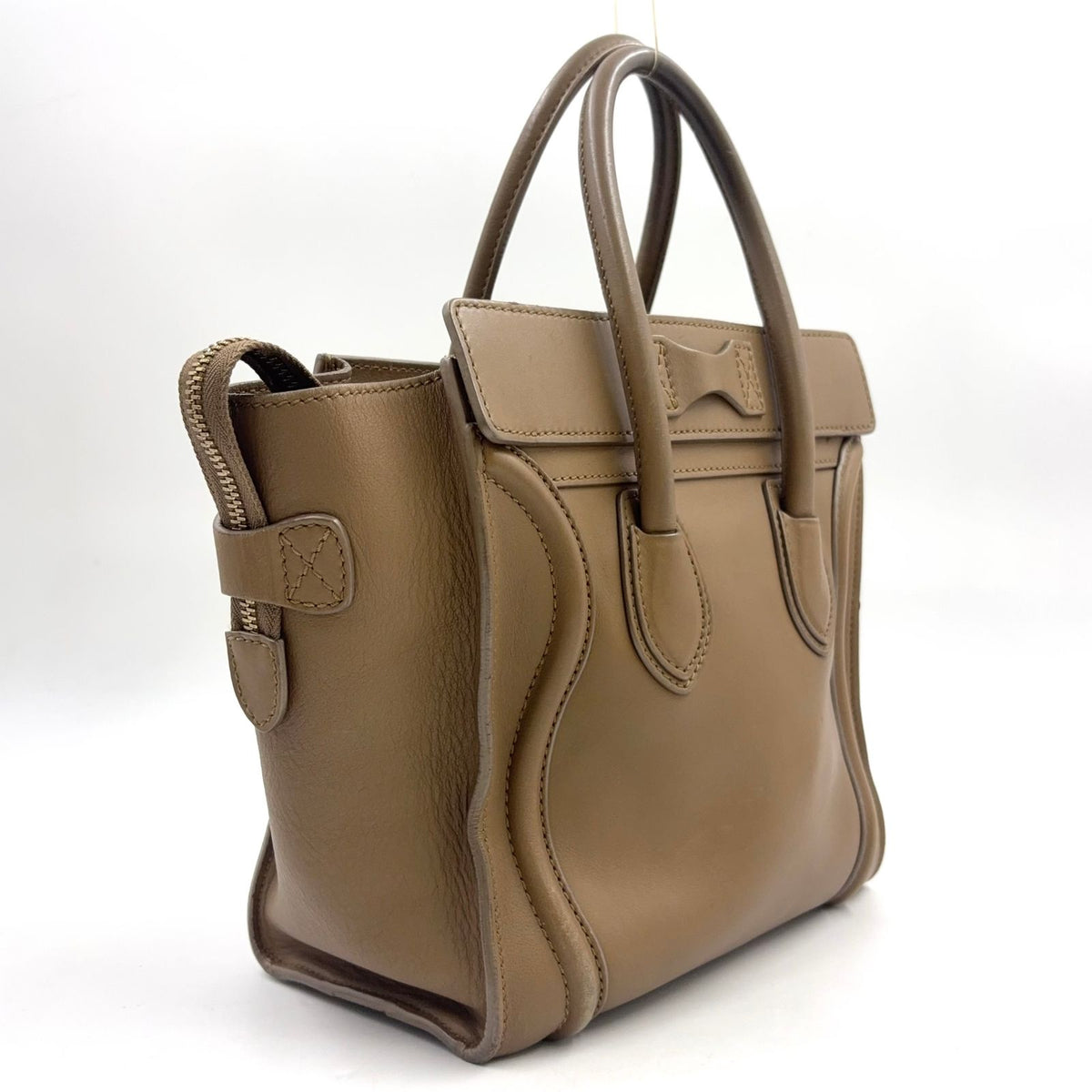 Celine Luggage Micro Calfskin Beige Handbag — view 2