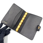 Chanel CC Logo Mini Caviar Leather Black Notebook Cover Gold Agenda — view 3