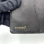 Chanel CC Logo Mini Caviar Leather Black Notebook Cover Gold Agenda — view 4