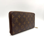 Louis Vuitton Zippy Organizer Monogram Leather Brown Round Wallet Gold — view 2