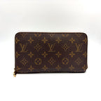 Louis Vuitton Zippy Organizer Monogram Leather Brown Round Wallet Gold