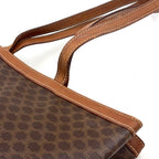 Celine Macadam Pattern Leather Brown Light Tote Bag Gold — view 8