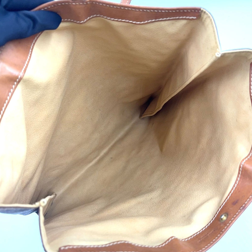 Celine Macadam Pattern Leather Brown Light Tote Bag Gold — view 3