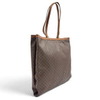 Celine Macadam Pattern Leather Brown Light Tote Bag Gold — view 2