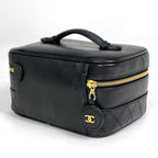 Chanel Makeup Pouch CC Logo Bicolor Leather Black — view 2