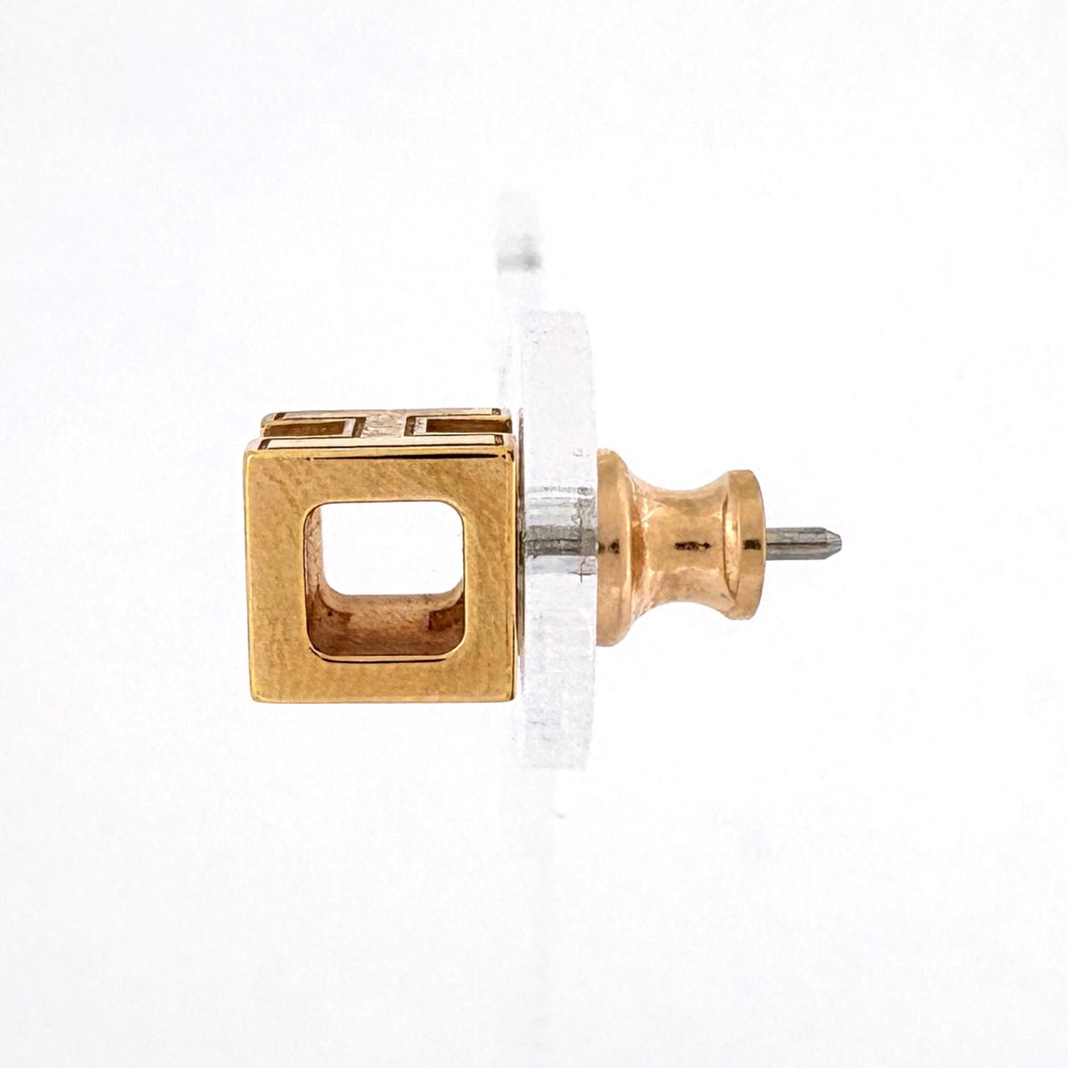 Hermes Cage D'h Cube Earrings Gold Plated Black — view 2