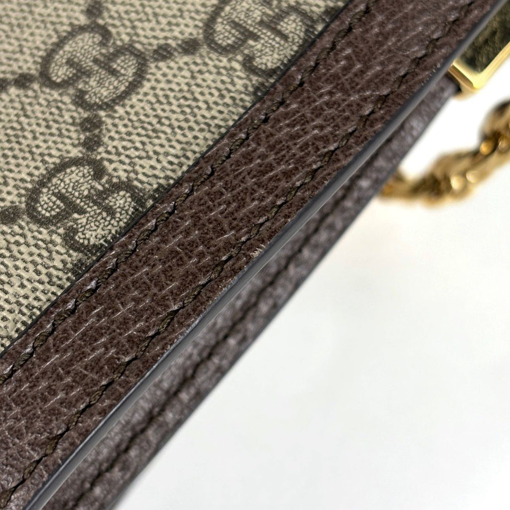 Gucci Ophidia Medium Shoulder Bag Chain Web Double G GG Supreme Beige Brown — view 5