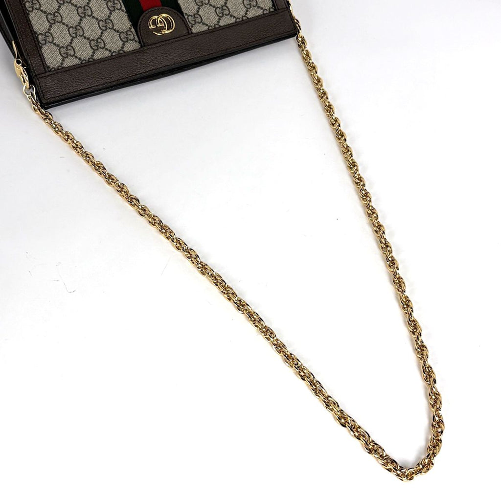 Gucci Ophidia Medium Shoulder Bag Chain Web Double G GG Supreme Beige Brown — view 6