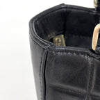 Chanel Tote Bag CC Logo Choco Bar Leather Black — view 5