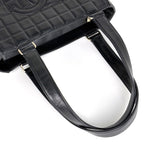 Chanel Tote Bag CC Logo Choco Bar Leather Black — view 7