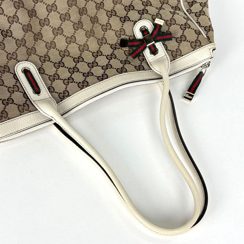 Gucci Tote Bag GG Pattern Princy Canvas Beige White — view 7