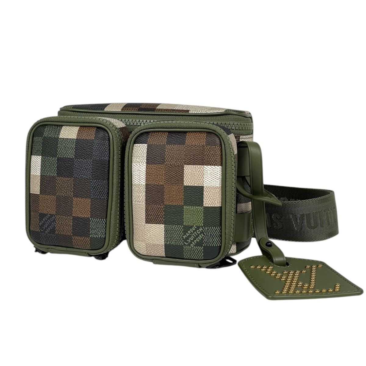 Louis Vuitton LV Trail Wearable Wallet Shoulder Bag Damoflage Damier Green Brown