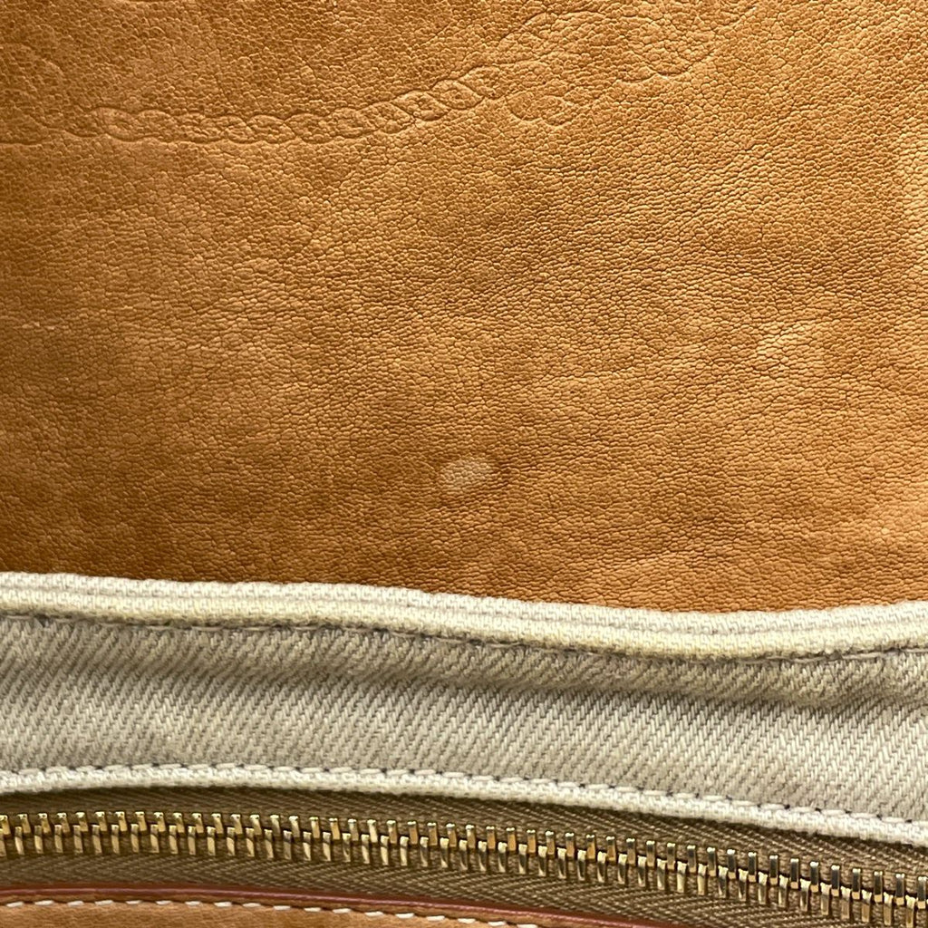 Prada Shoulder Bag Logo Chain Canvas Beige — view 5