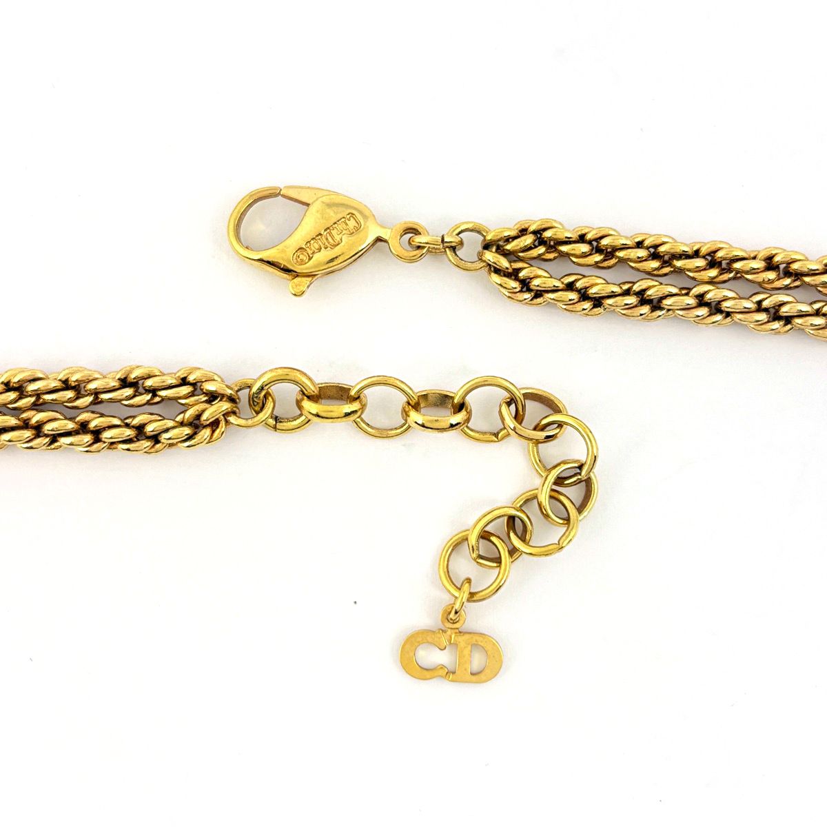 Dior Necklace Rhinestone Gold — view 3