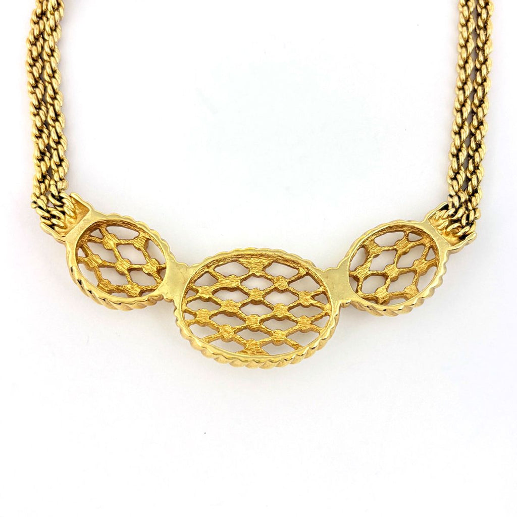 Dior Necklace Rhinestone Gold — view 2