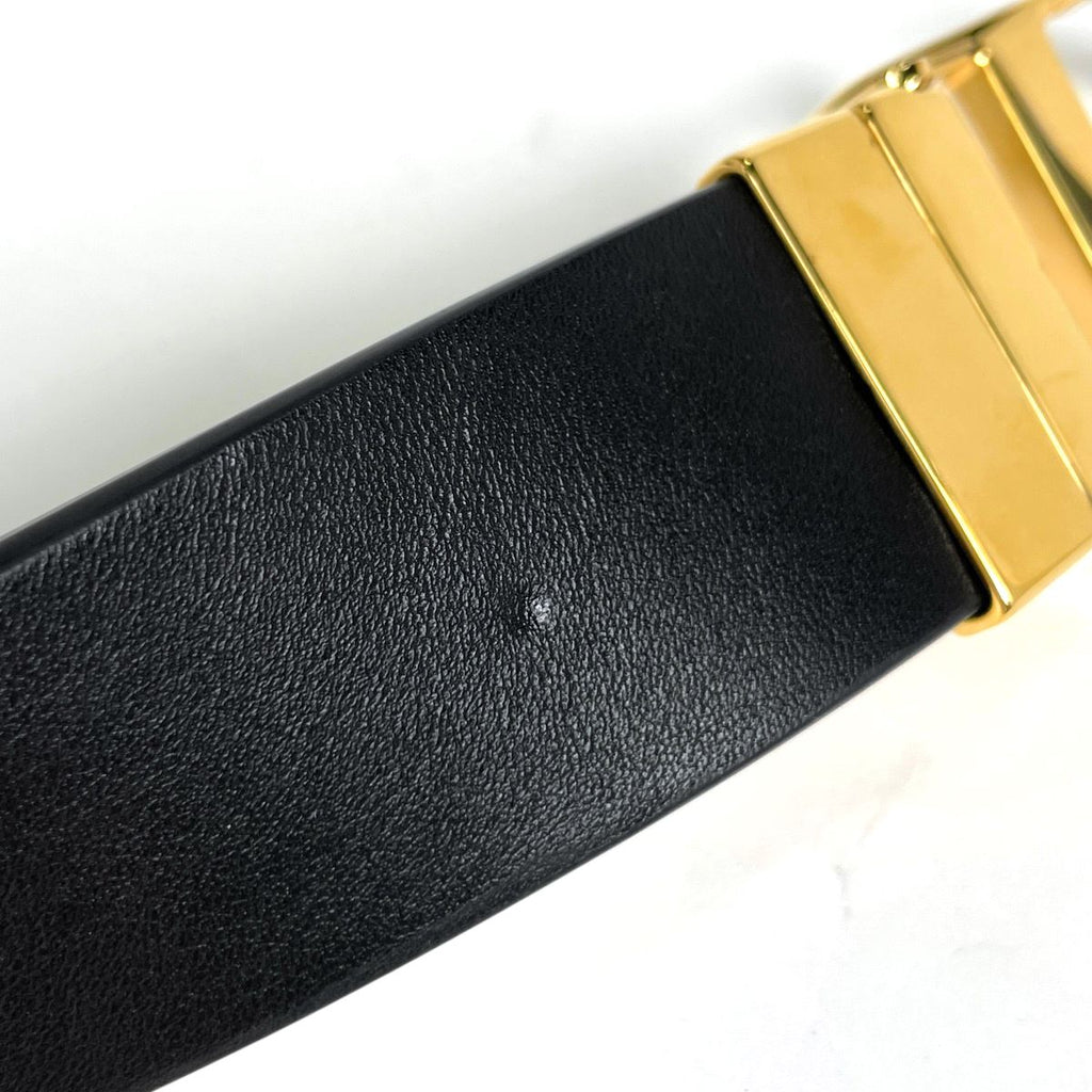 Dior 30 Montaigne Reversible Belt Leather Black White — view 3